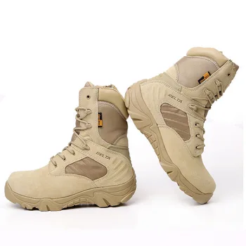 Muži Vojenské Topánky Kvalita Special Force Tactical Desert Combat Členok Lode Armády Pracovné Topánky Kožené Nepremokavé Čižmy 2019