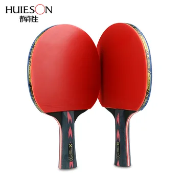Huieson Uhlíka Stolný Tenis Raketa 5-star Double Face Pupienky-v Gumené Silný Ping Pong Pádlo (Žiadne Gule)