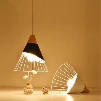 Moderný Luster Black lampshades Osvetlenie Listry Nordic Spálne, Kuchyňa, Jedáleň, Obývacia Izba Lampa Retro Priemyselné Svietidlo