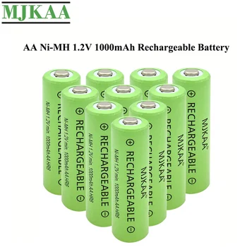 MJKAA 10PCS AA 1000mAh 1.2 V Ni-MH Dobíjacie Batérie Pre-Nabitá 2A NIMH Tlačidlo Hore Batérie pre Hračky