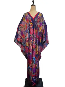 Móda Dubaj Tradičné Ramadánu tvaru Hodváb Kaftane maxi šaty kvality Dashiki Letné voľné Ženy pláže, Dlhé šaty