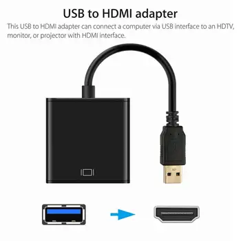 USB 3.0 HDMI kompatibilné samica Audio Video Adaptér Converter Kábel Pre Windows 7/8/10 PC