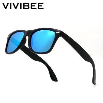 VIVIBEE Klasické slnečné Okuliare Mužov Polarizované 2021 Ženy MirrorBlue Objektív Námestie Polarizačné Nočné Jazdy Slnečné Okuliare UV400