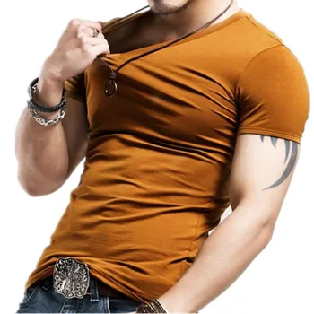 Pánske Topy Tees nové letné bavlnené krátke rukáv v krku t shirt mužov módne trendy fitness tričko doprava zadarmo LT39