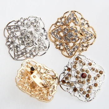 120PCS Klasické Crystal Kamienkami Zlaté Brošne retiazky Na Svadobné Kytice Kovové Brošňa Pre Ženy, Svadobné Party