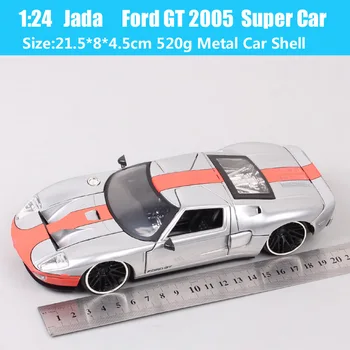 Detské Jada Mierke 1/24 Ford GT 2005 Super Racing Car Model Kovového Diecasts & Hračky Šport obchod so Hobby Darček Chlapci Automobily