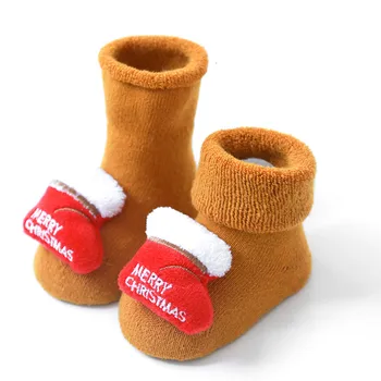 Vianočné ponožky deti roztomilé dievčatá ponožky pre chlapcov novorodenca ponožky baby topánky, zimné ponožky domov poschodí ponožky, silikónové protišmykové