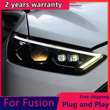 KOWELL Auto Styling Pre Ford Mondeo roky 2013-LED Reflektor pre Fusion čelová Lampa LED Denných prevádzkových Svetlo LED DRL Bi-Xenónové HID