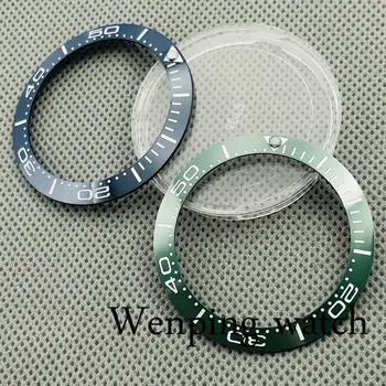 Nové 40 mm, vysoká kvalita zelená/modrá keramický rámik Vložiť fit 43mm sledovať prípade pánske hodinky rámu