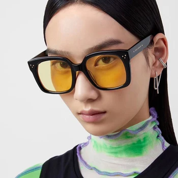2020 Nové Luxusné Námestie Slnečné Okuliare Ženy Značky Dizajnér Retro Zrkadlo Módne Slnečné Okuliare Retro Odtiene Lunette De Soleil Femme