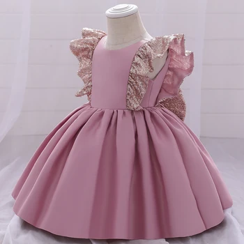 Princezná Deti Baby Šaty Sequin Luk Baby Girl Dress 1. Narodeniny Party Svadobné Šaty Krst Šaty Pre Dievča, Letné Šaty
