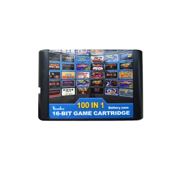 100 v 1 multi hry, karty, kazety 16 bitové hry Pre Sega Mega Drive MD Pre Genesis console používanie s batériou uložiť