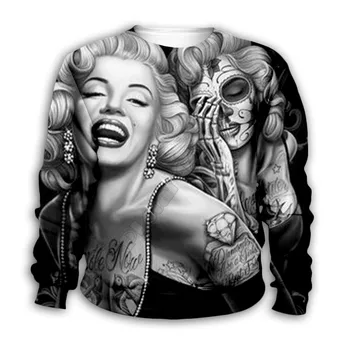 Marilyn Monroe 3d vytlačené Hoodies rodiny vyhovovali tričko na zips Pulóver Deti Vyhovovali Vtipné Mikiny Tepláková súprava/Nohavice Šortky Štýl-3