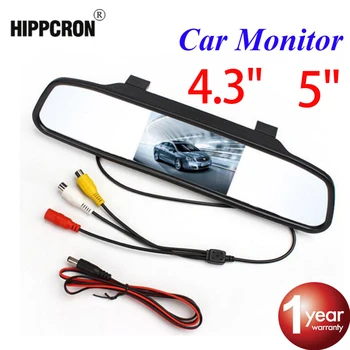 Hippcron HD Video Automatické Parkovanie Monitor Auto Spätnom Zrkadle Monitor 4.3 Alebo 5 palcov Auto Spätnom Zrkadle Monitor s maloobchod boxfree