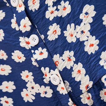 COIGARSAM 4XL Plus Veľkosť Vintage Kvetinový Tlač Ženy šaty Nové Letné Špagety Popruh Šaty Modrej 6053