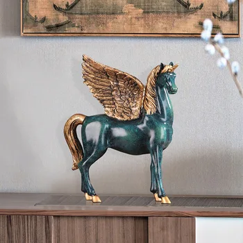 Nordic Elegantné Pegasus Jednorožec Socha Domáce Dekorácie Príslušenstvo Retro Moderného Umenia Zvierat Socha Izba Plavidlá Figúrka Darček