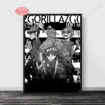 2020 Gorillaz Plagát na Stenu Umenie Obrazy tlač na Plátno Moderný Štýl Stenu Obrázok, Obývacia Izba Domova