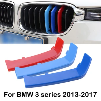 3D Sport M Štýl Farba Prednej Obličiek Grily 8 Barov Mriežka Kryt Klip Výbava Pre BMW Radu 3 F30 F31 roky 2013-2017