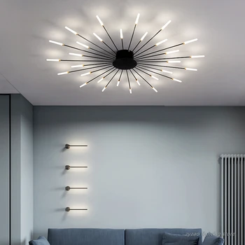 Nordic Luxusné Minimálne Led Stropné Svietidlo Špirála Ohňostroj Dizajnér Stropné Lampy, Obývacia Izba Domova Spálňa Púpava Lampy