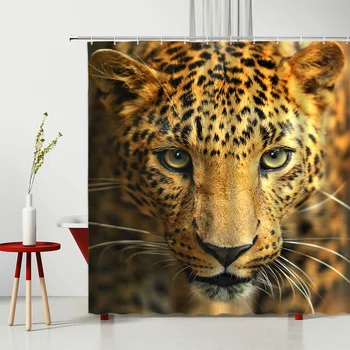 Divoké Zvieratá, Vaňa Záclony Zúrivý Lev Afriky Leopard Kúpeľňa Dekoratívne Sprchové Závesy Vaňou Dekorácie Viacerých Veľkosť