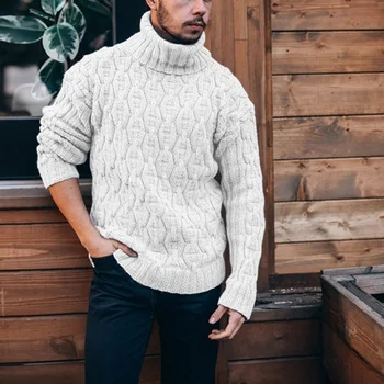 Nové jeseň/Zima 2020 mužov turtleneck farbou sveter módny trend knitwear