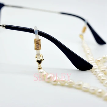 Inovovaný okuliare reťazca, dvojaký účel okuliare reťazca a náhrdelník, prírodné biele perly, okuliare, príslušenstvo, dámy náhrdelník