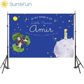 Sunsfun fotografie pozadí malý princ tému narodeninovej party mesiac, hviezdy pozadí photocall photo studio photobooth