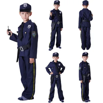 Policajt Kostým Detský Halloween Cosplay Oblečenie Chlapcov Realistické Nastaviť Jednotné S,M,L
