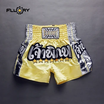Fluory mtsf16 patchwork muay thai šortky 2018 nový dizajn list kick boxing šortky