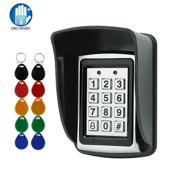 RFID Kovové Riadenie Prístupu EM Card Reader Klávesnica s 10 EM4100 keyfobs nepremokavé protecter kryt Na Dvere Prístupový Systém