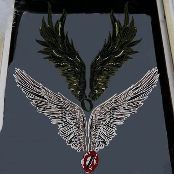 1set Výšivky Perličiek Patch Veľkých Anjel Krídla Úst Patch Odznak Šiť na T-shirt Oblečenie pri aplikácii na Odev, Textílie, Doplnky P68
