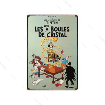 Tintin Kovové Prihlásiť Tin Plagát Domova Cartoon Art Maľovanie Tintin Filmový Plagát Bar Múr Umenia Maľby 20*30 Cm Veľkosť