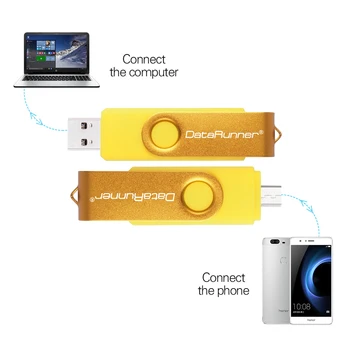 Nové DataRunner usb 3.0 OTG usb flash disk Vysokou Rýchlosťou Pero Disk 32GB 64GB 128GB Pendrives Micro USB 3.0 256 GB Flash Disk