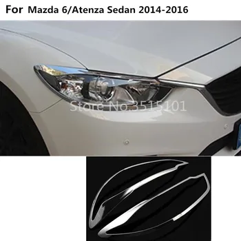 Auto Telo Kryt Styling Detektor ABS Chrome Predné Svetlo na Čítanie Rám Orezania 2 ks Pre Mazda 6/Atenza Sedan 2016 2017 2018