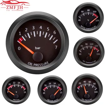 52mm 12V Auto Rozchod Voda /Olej Temp/Voltmeter/Olej Stlačte/Podtlak/Tachometra RPM/Booster Meter Vzduchu a Paliva Pomer/ Výfukového Dočasný Rozchod