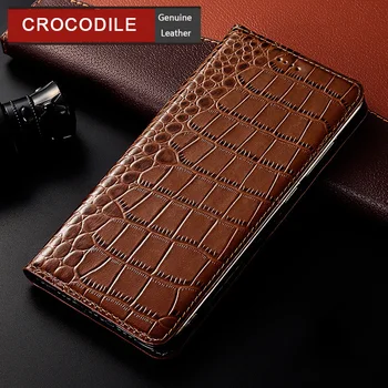 Krokodíl Originálne Kožené puzdro Pre iPhone 12 mini 12 11 Pro Max 6 6 7 8 Plus X XR XS Max Luxusné Flip Cover 5 5s SE Telefón Prípadoch