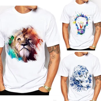 Nový Príchod T-shirt Módne Lebky Lev Dizajn T Shirt pánske Vysoko Kvalitné Biele tričko Muž Vlastných Tlačených Topy Tees,Drop Ship