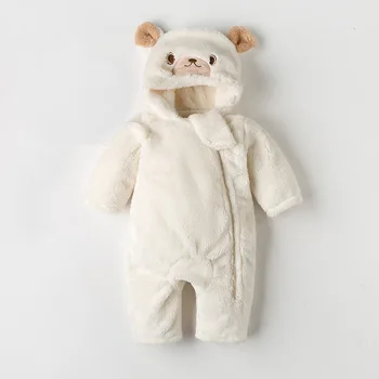Novorodenca Romper zimné dieťa plazenie oblečenie detí zahusťovanie baránok cashmere oblečenie outwear jumpsuit dieťa bavlna kabát