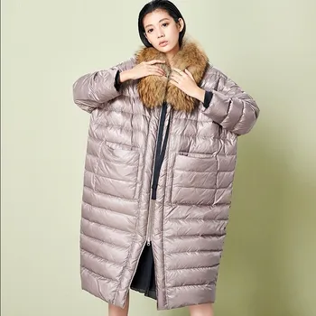 Plus veľkosť Európskej módy značky bat rukáv kabáta 2020 dámske zimné kačica nadol bunda X-dlhšie, hrubšie teplá nadol bunda wj1534