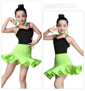 Deti Prehrabať spandex cha cha Tango latinské tanečné šaty pre dievčatá latinskej salsa šaty deti Spoločenský Tanec rumba, samba Sukne dieťa