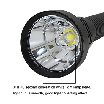 Uranusfire Vodotesné podvodné 5000LM XHP70 LED Potápanie baterka Biele/Žlté Svetlo, zábleskové svetlo ponoriť Lampy Baterky