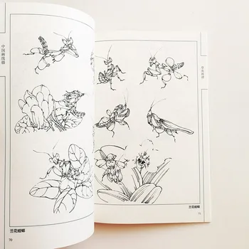 94Pages Čínske Maľby Hmyzu Line Kreslenie Zbierku Umenia Knihy pre Dospelých Coloring Book Relax a Anti-Stres Knihy
