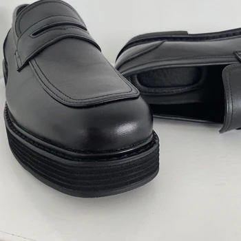 IEFB pánske topánky mokasíny kórejský vintage módy zvýšenie výšky British bežné trend všetci-zápas námestie hlavu kožené topánky mužov