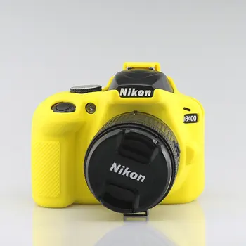 Silikónové Brnenie Pokožky Prípade Telo Kryt Chránič pre Nikon D3300 D3400 Telo Fotoaparátu DSLR LEN