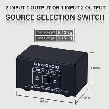 2 v 1 alebo 1: 2 Sa o Zdroj Signálu Voliča, Switcher, Reproduktor, o Zdroj, Switcher, RCA Rozhranie, Lossess