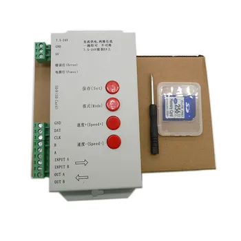 LED RGB controller T1000S SD Kartu Pixelov Radič ,pre WS2801 WS2811 WS2812B LPD6803 LED 2048 DC5~24V
