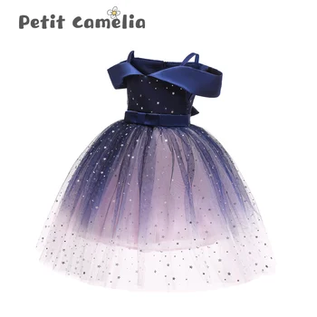 2020 Leto Bez Ramienok Princezná Šaty Star Sequin Načechraný Gázy Večerné Šaty Deti Princezná Prom Elegantné Šaty Nové Časti