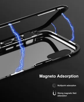 Magnetické Adsorpcie Telefón Kryt Pre Samsung Galaxy S9 S8 Plus S7 Okraji Poznámka 9 8 J4 J6 A7 A9 C7 C9 Pro A8 Plus Tvrdeného Skla Prípade