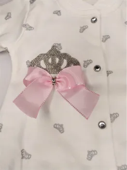 6 Kusov Lüx Dieťa Nastaviť Čistej Bavlnenej Tkaniny Princezná Dieťa Nastaviť Novorodenca kráľovskej Koruny Peach Pink Farba