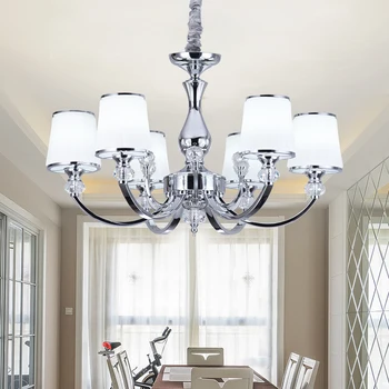 Moderné LED Lustre pre Spálne Svietidlá Luxusné lustre de Silver Lustre Pre Obývacia Izba Sklo lampa stravovanie
